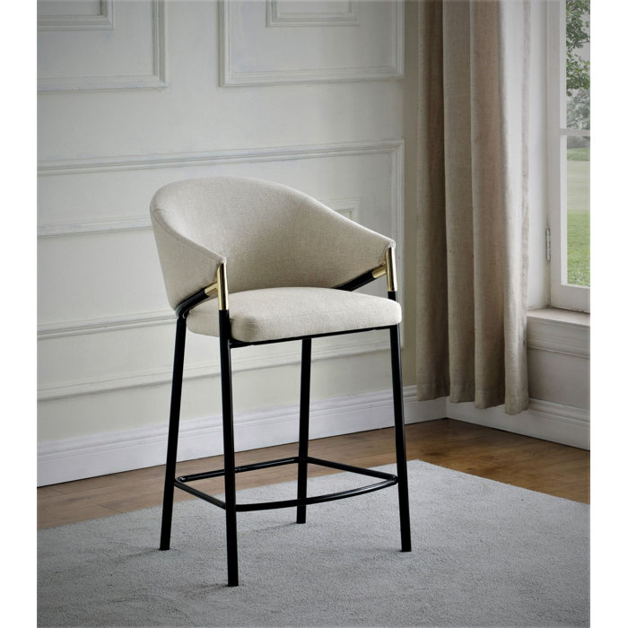Willa Arlo Interiors Farlow Upholstered Counter Stool with Metal Frame